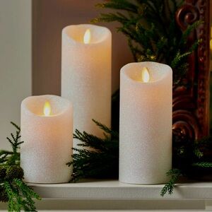 Luminara Set of 3 Assorted Glitter Pillars without Remote
